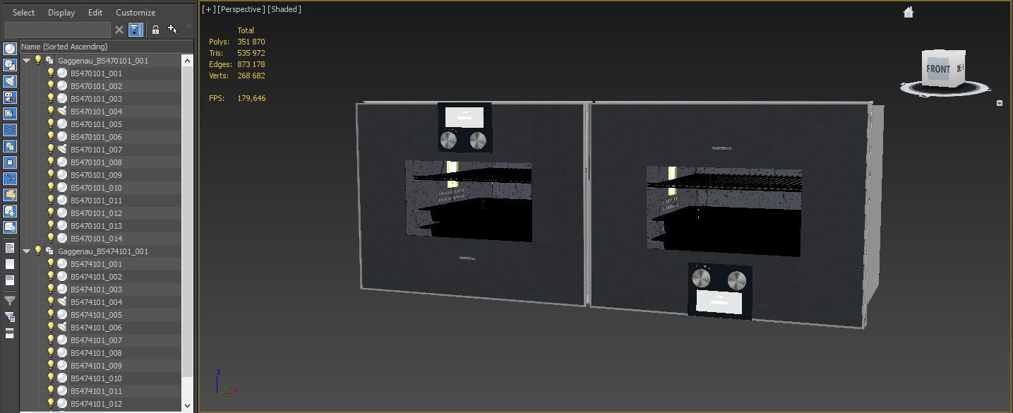 Gaggenau BS470101 and BS474101 Combi-steam oven 400 series  3D model_17