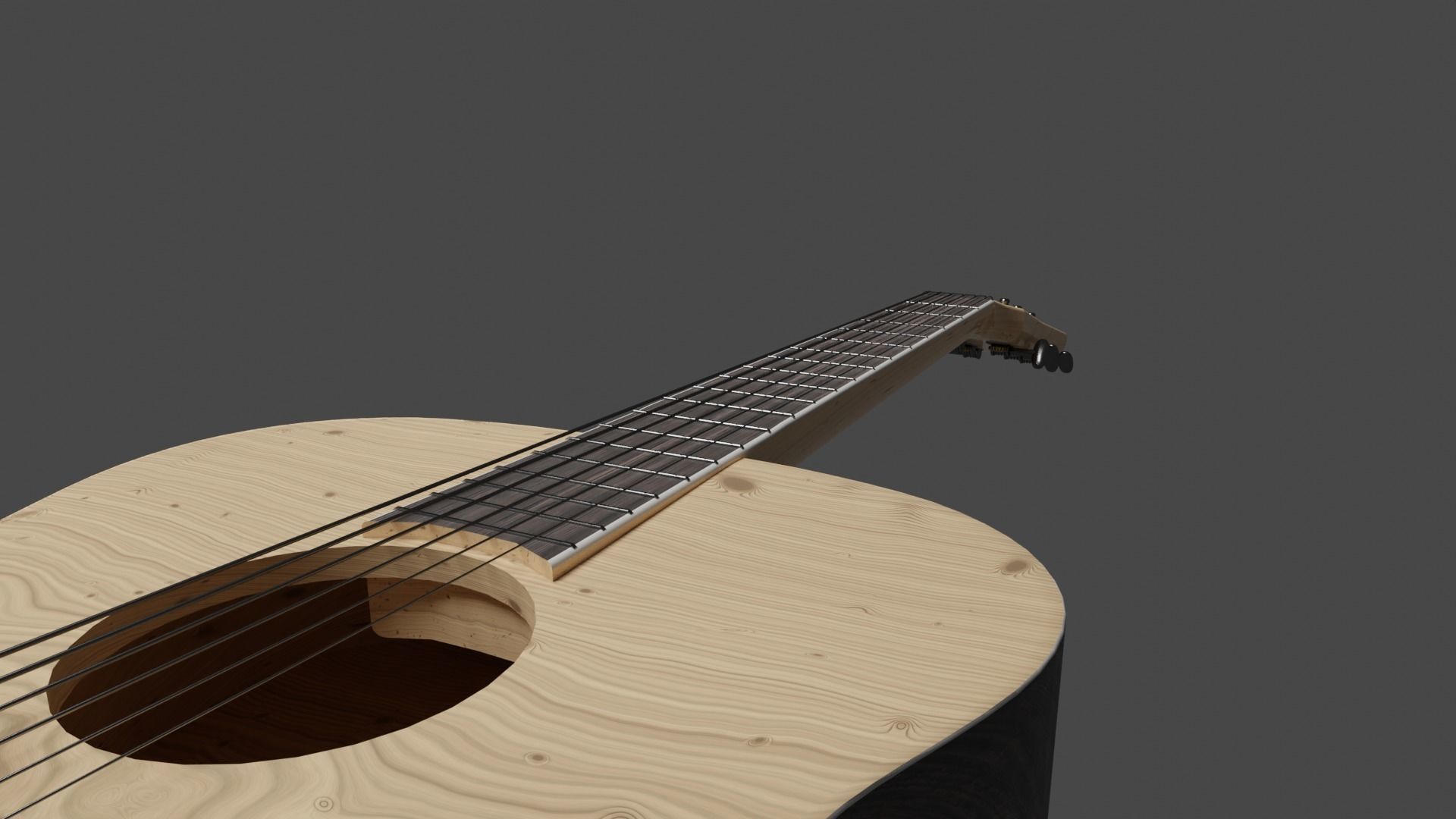 Acoustic guitar Free 3D model_1