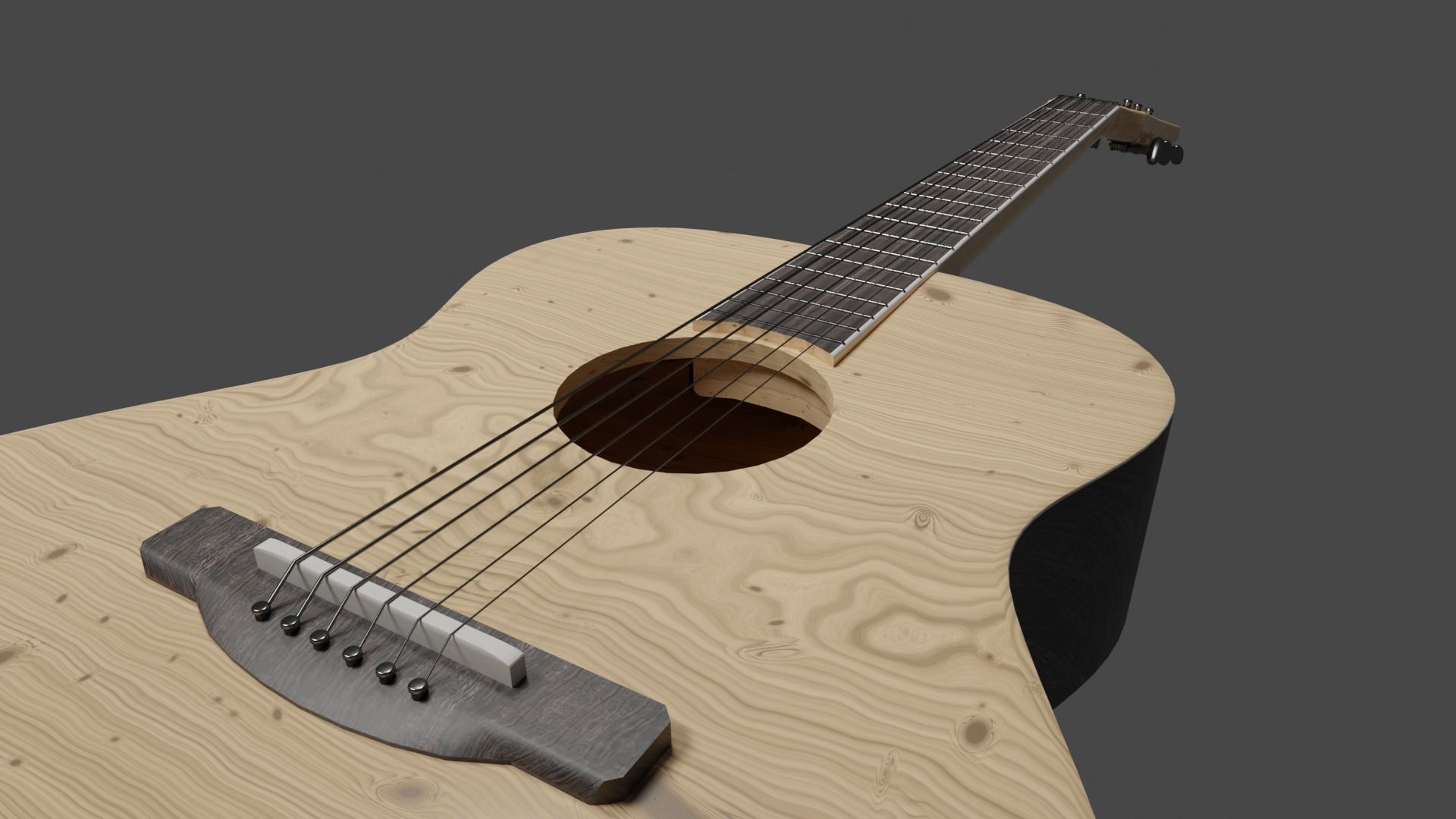 Acoustic guitar Free 3D model_4