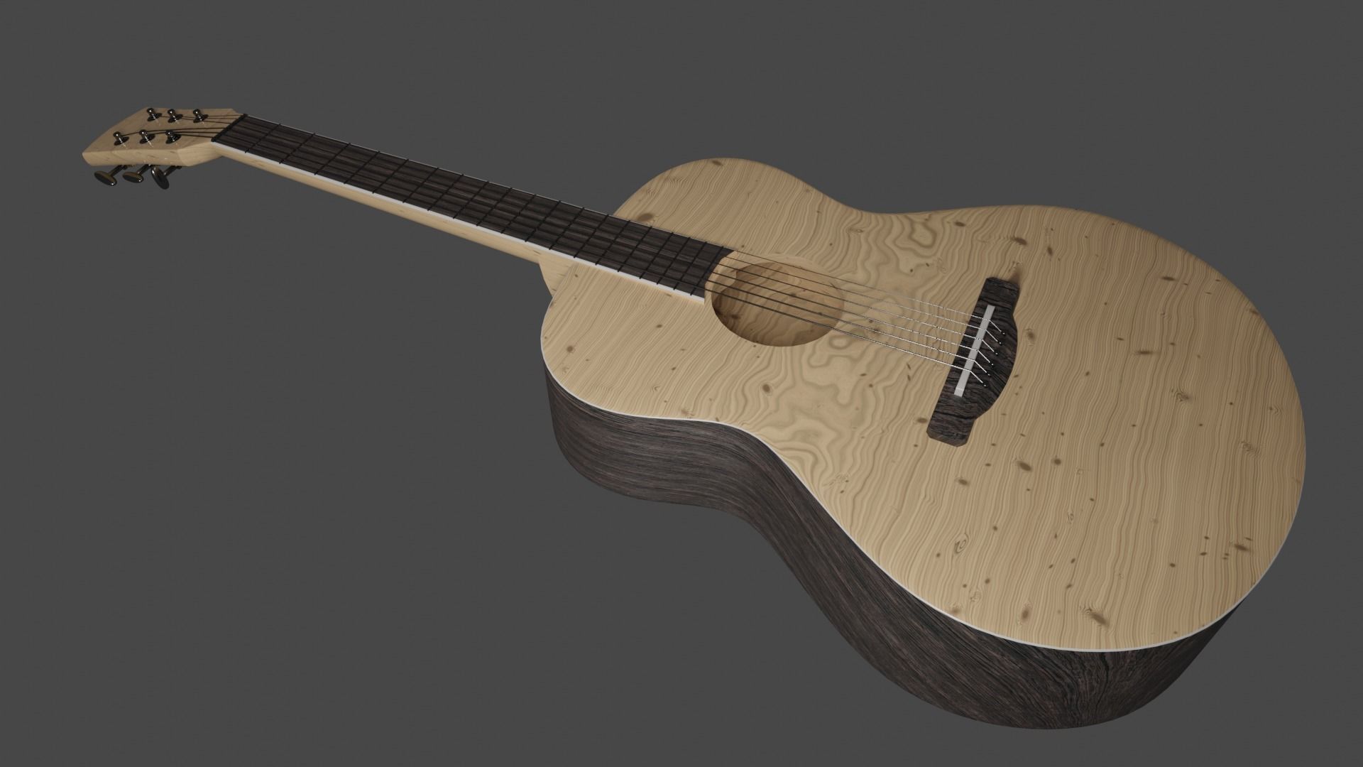 Acoustic guitar Free 3D model_2