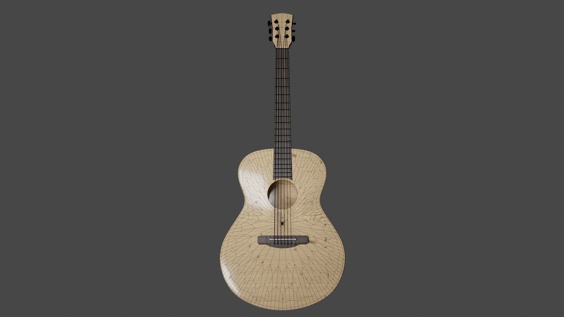 Acoustic guitar Free 3D model_9