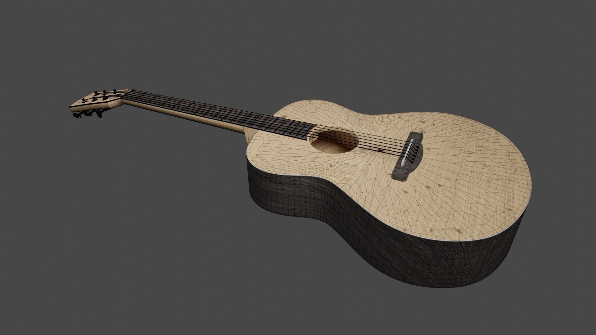 Acoustic guitar Free 3D model_8