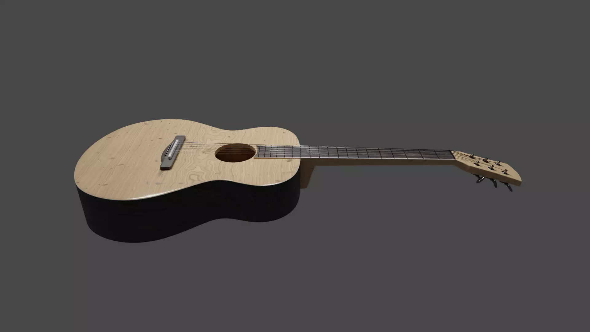 Acoustic guitar Free 3D model_0