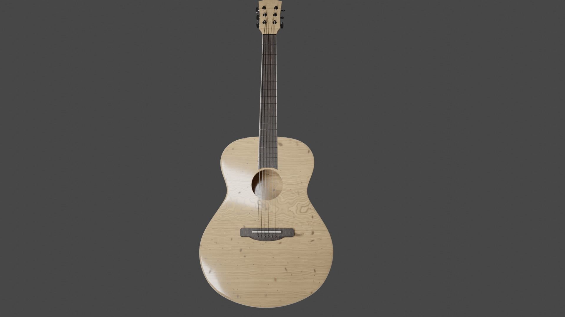 Acoustic guitar Free 3D model_7