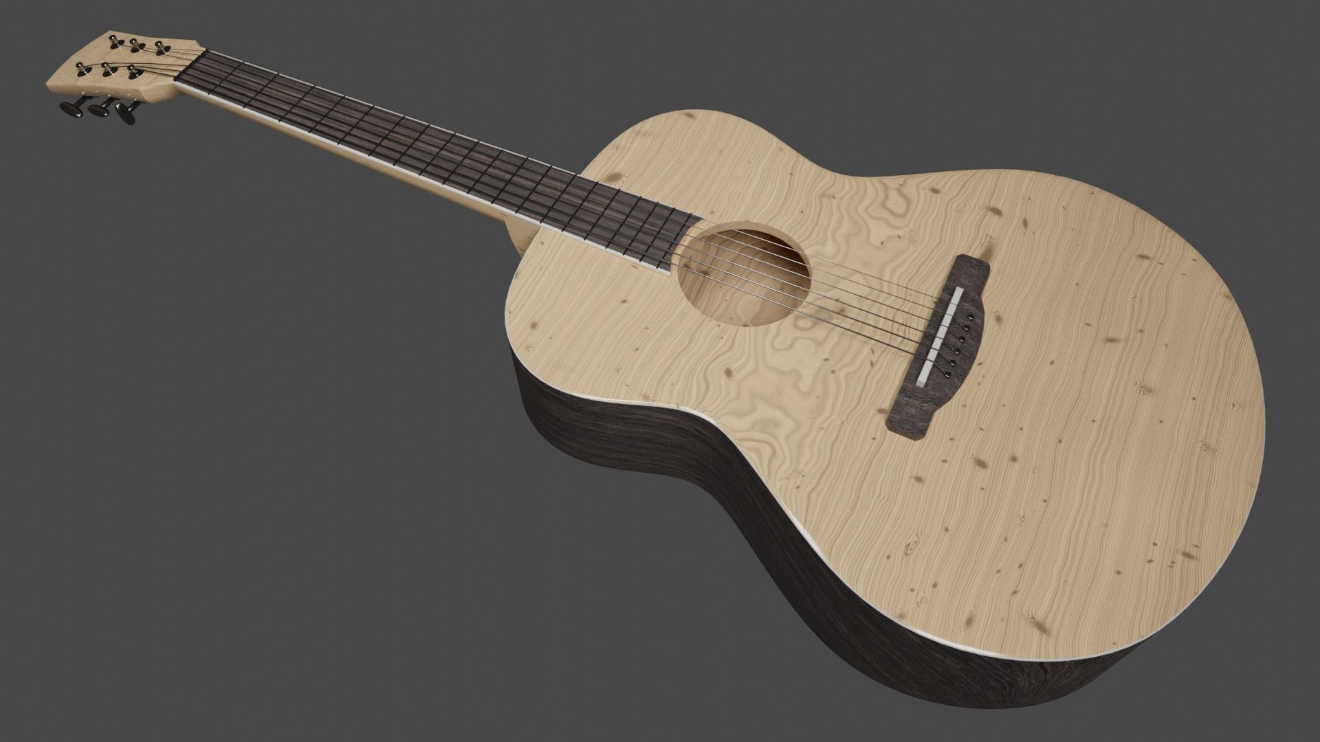 Acoustic guitar Free 3D model_3