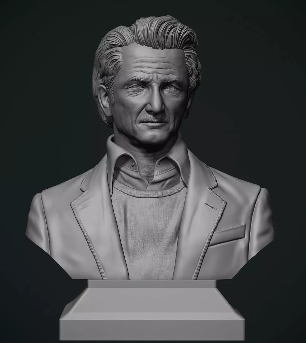 Sean Penn bust 3D print model_0