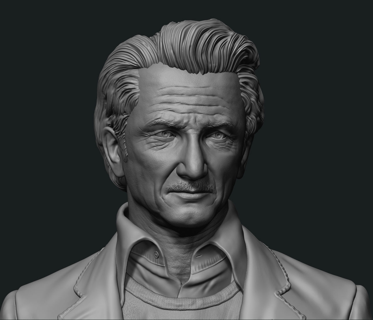 Sean Penn bust 3D print model_1