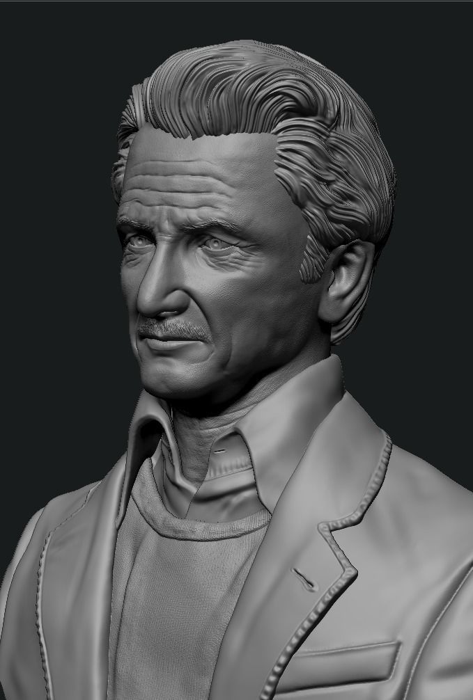 Sean Penn bust 3D print model_6