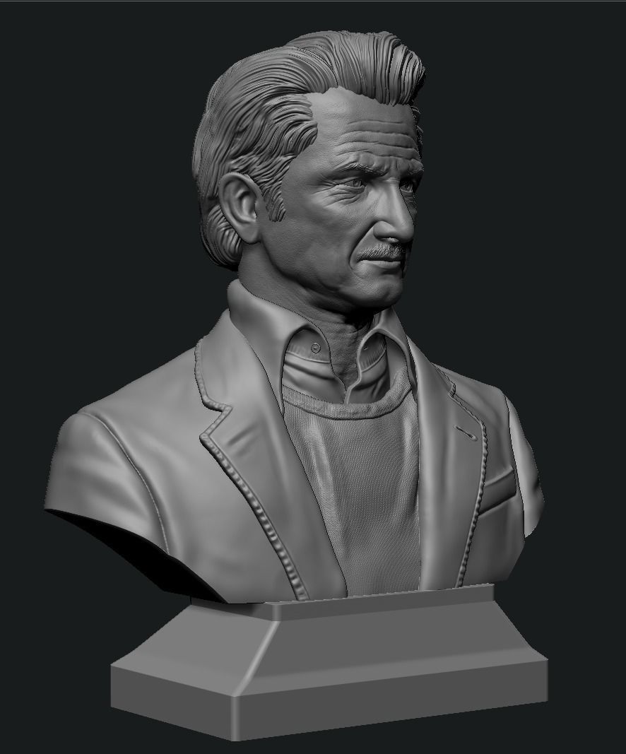 Sean Penn bust 3D print model_4