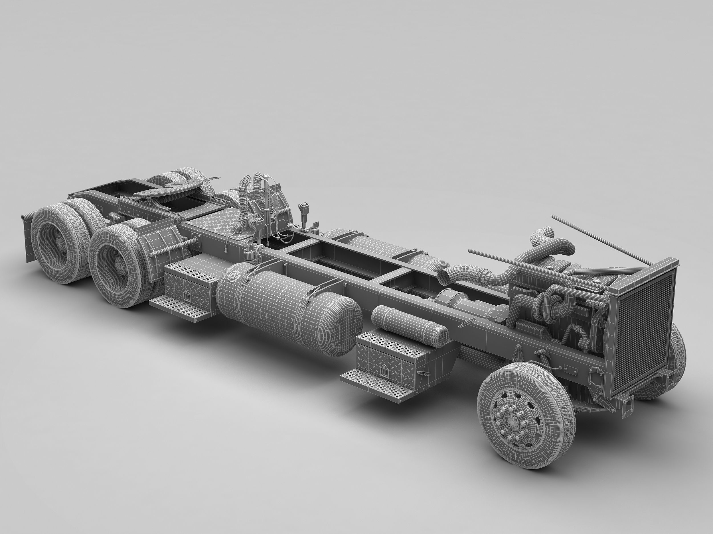 Detailed Peterbilt 379 with interior  3D model_18