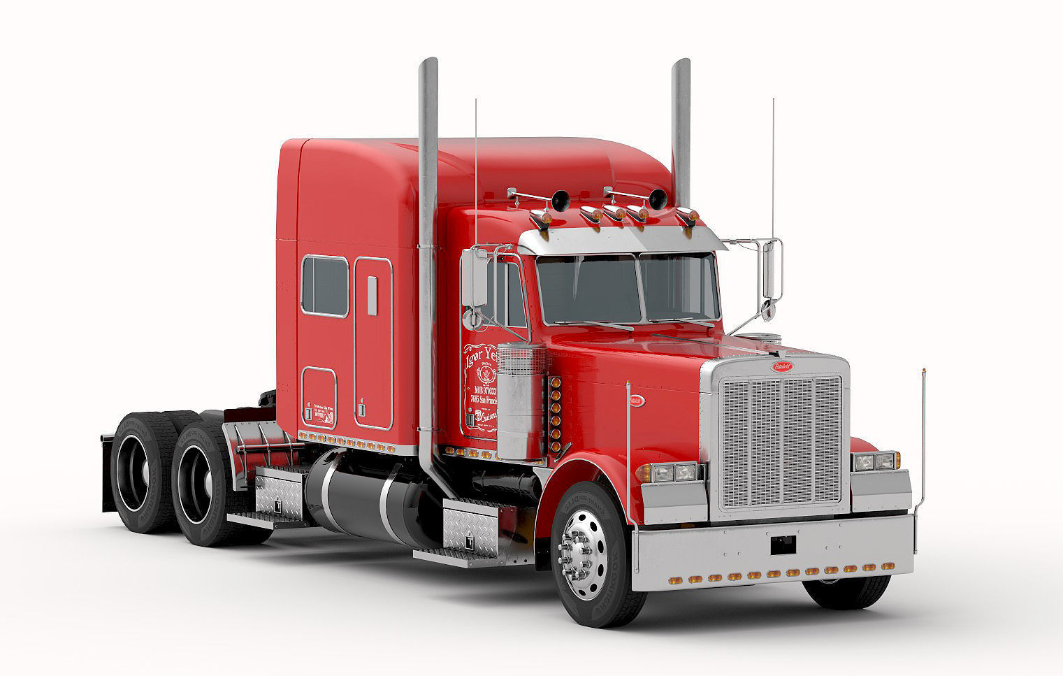 Detailed Peterbilt 379 with interior  3D model_6