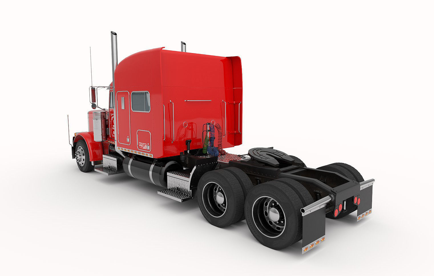 Detailed Peterbilt 379 with interior  3D model_12