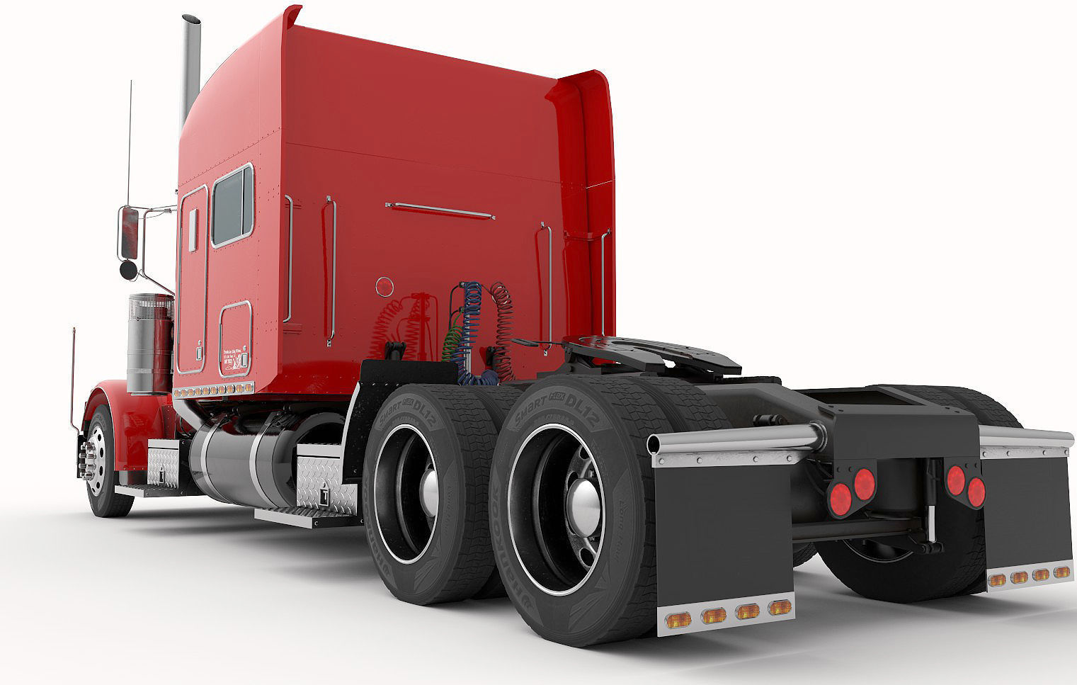 Detailed Peterbilt 379 with interior  3D model_7