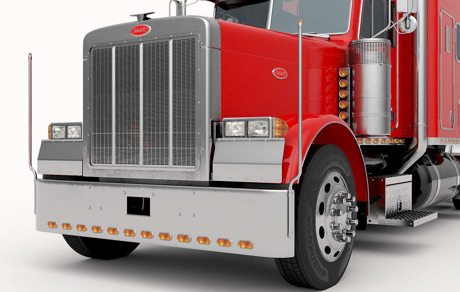 Detailed Peterbilt 379 with interior  3D model_8