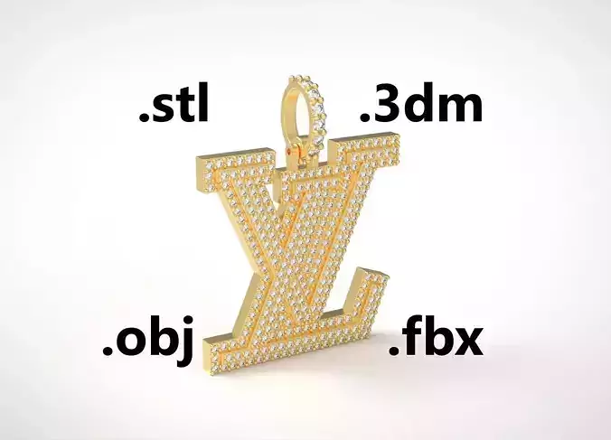 Model 219 Louis Vuitton LV Necklace Digit Diamond