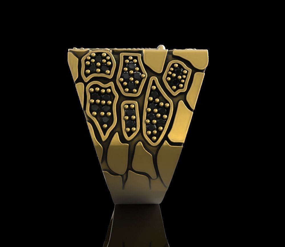 Man ring with sword 3D print model_1