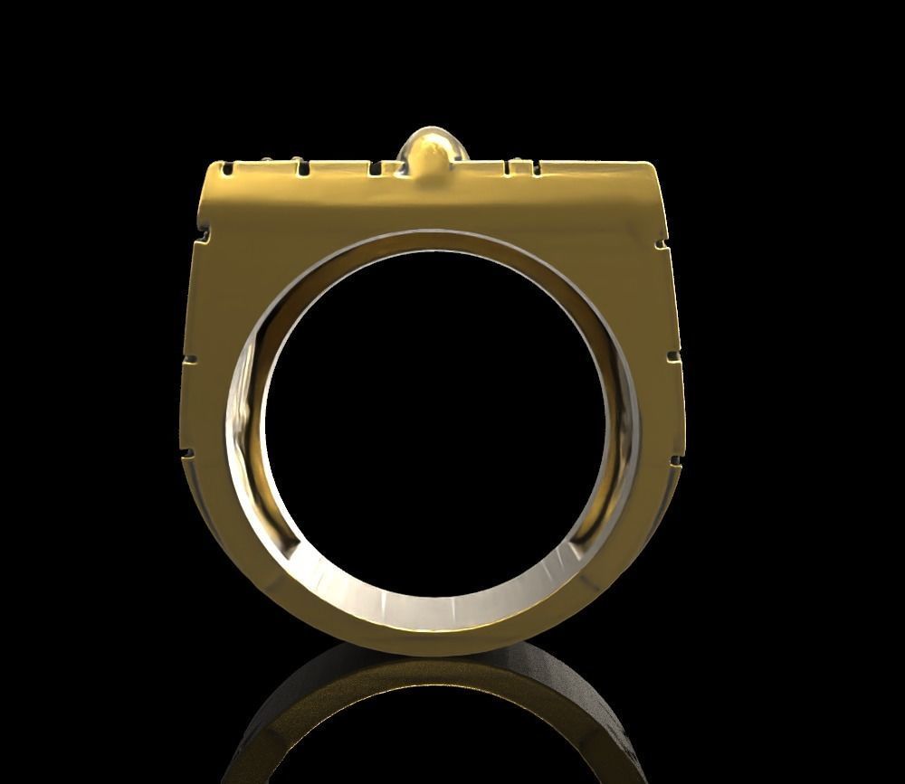 Man ring with sword 3D print model_3