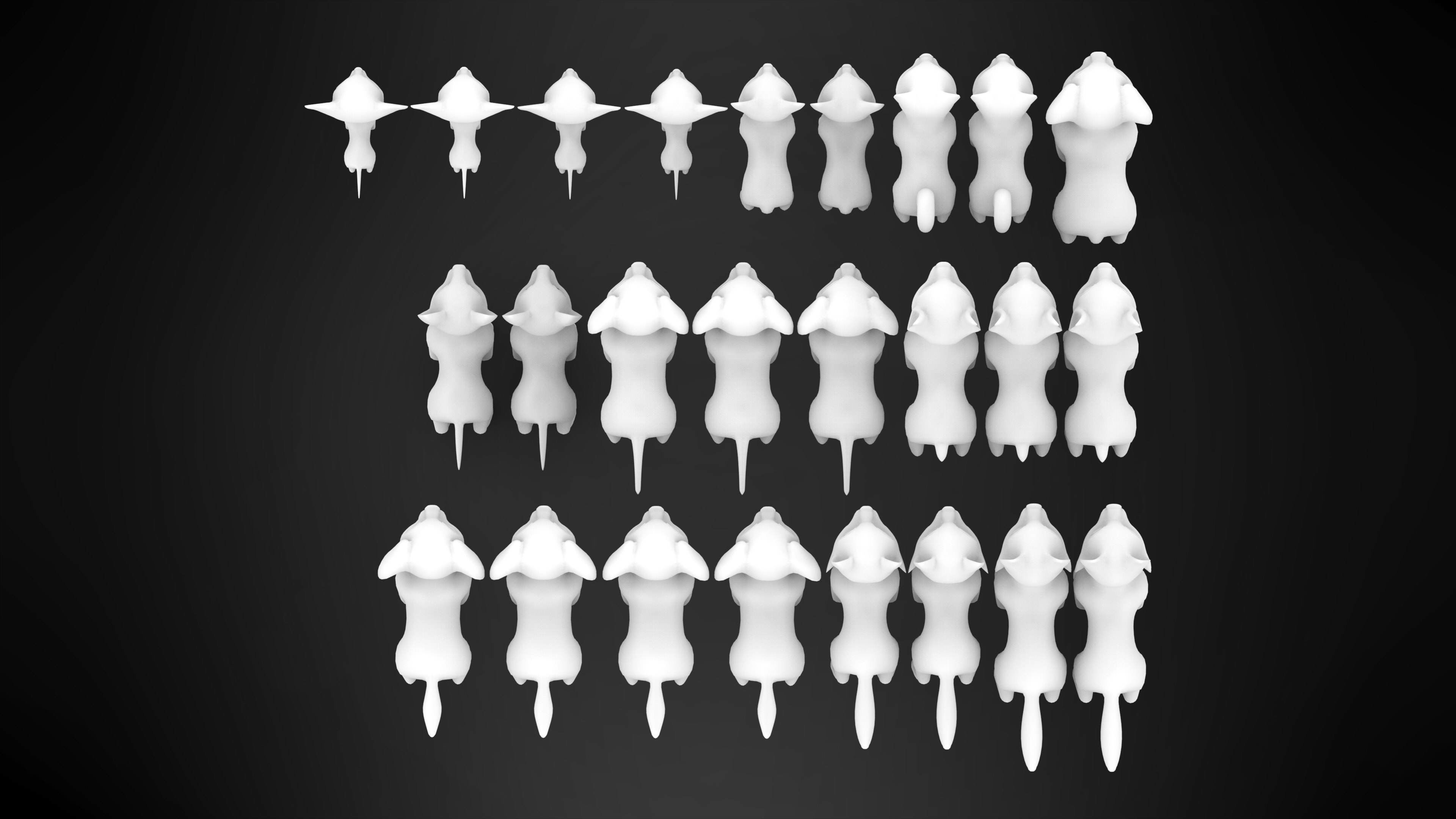 Puppies Pack Low-poly 3D model_9