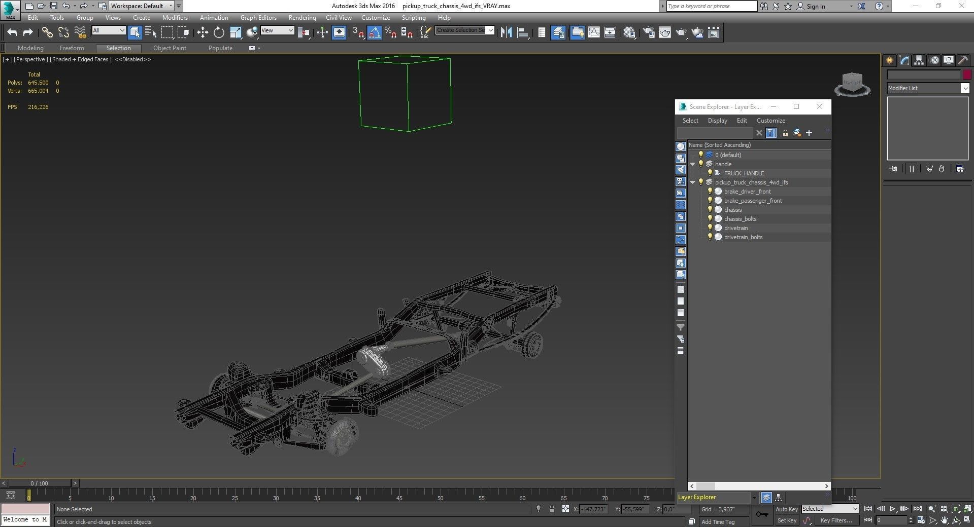 PICKUP TRUCK CHASSIS 4WD IFS 3D model_12