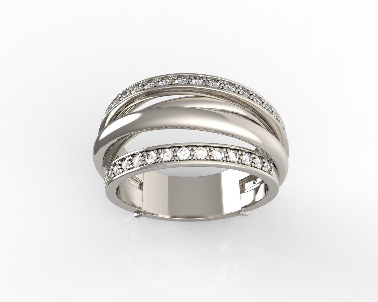 Diamond Allegra Ring 3D print model_2