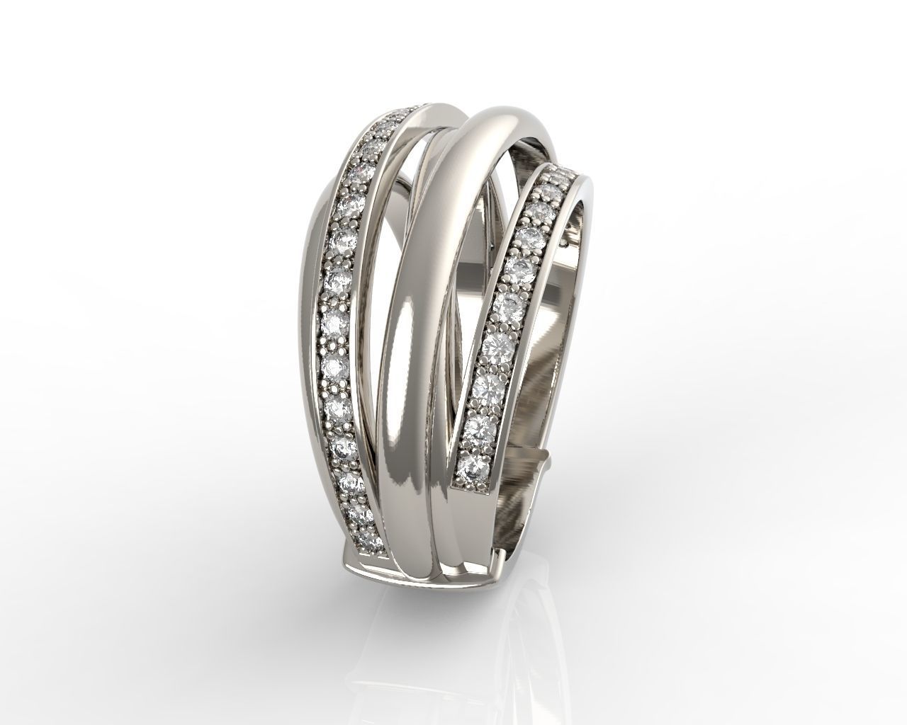 Diamond Allegra Ring 3D print model_3
