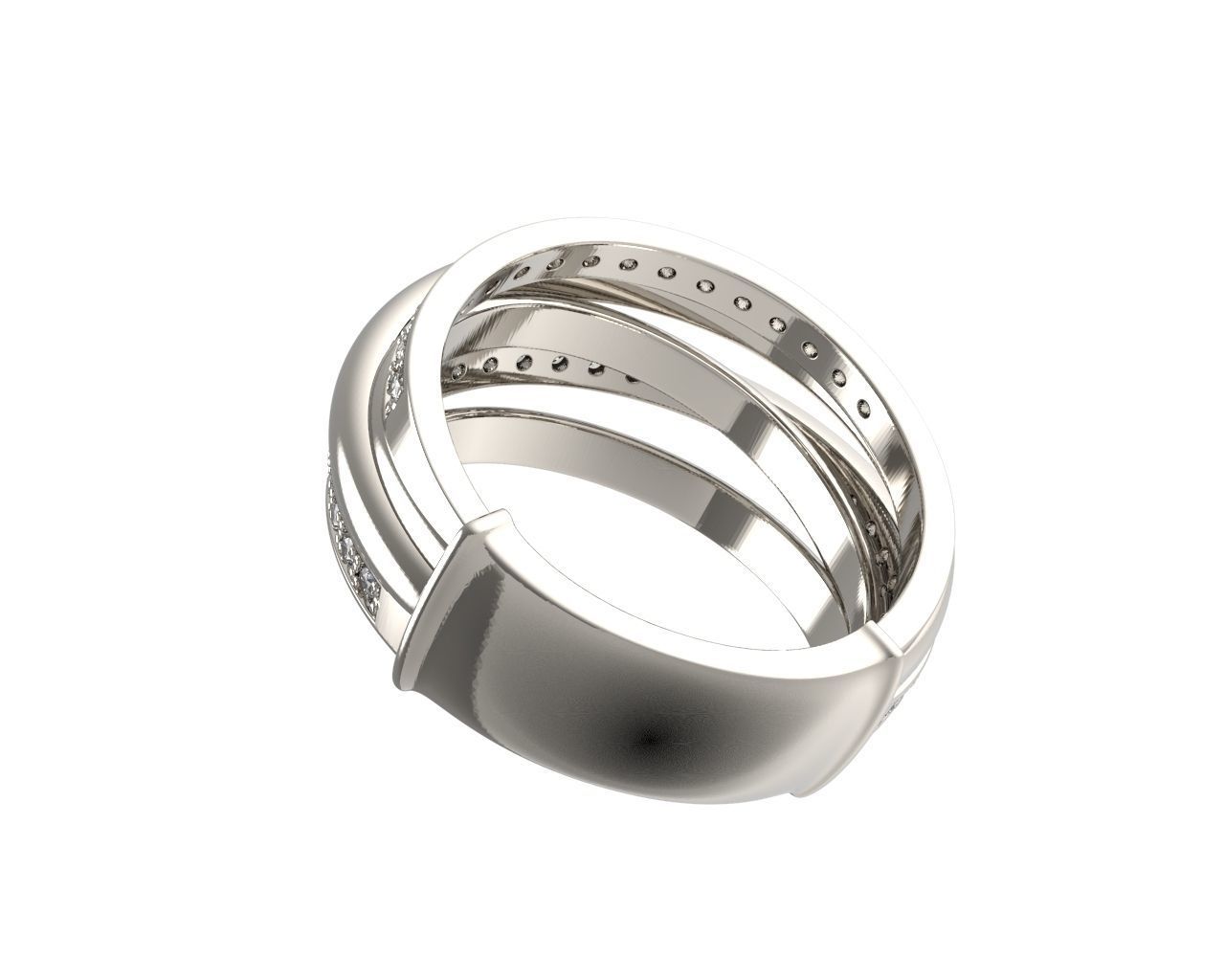 Diamond Allegra Ring 3D print model_5