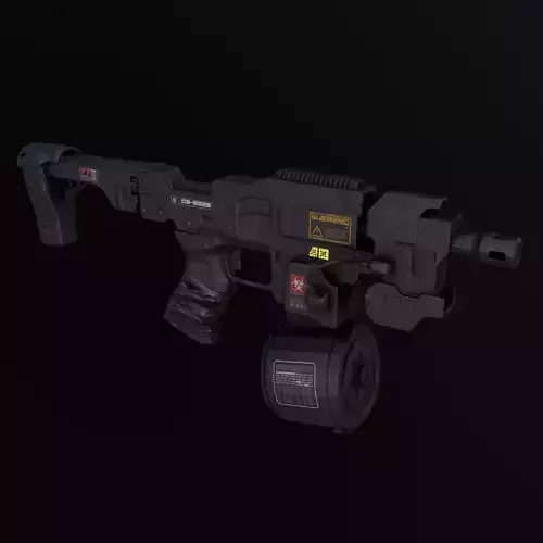 Sci-Fi Weapon Cyber Riffle Low-poly 3D model