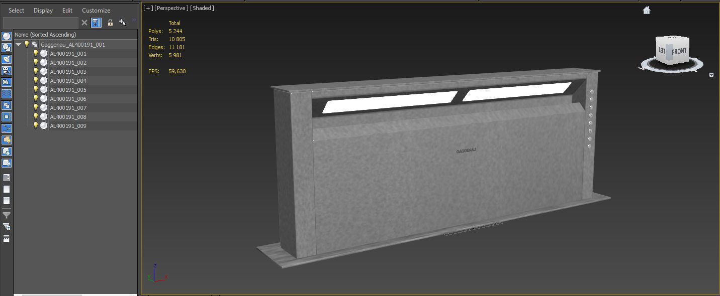 Gaggenau AL400191 table ventilation from 400 series  3D model_9