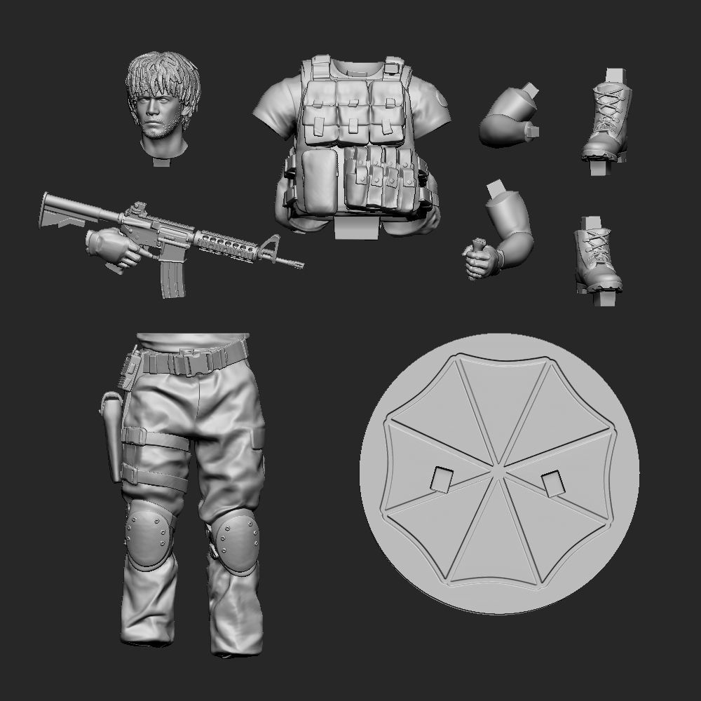 Carlos Oliveira Resident Evil 3 Statue 3D print model_3