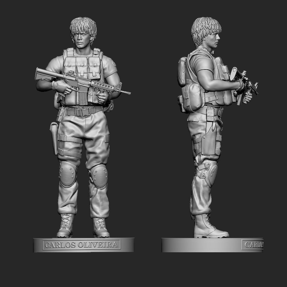 Carlos Oliveira Resident Evil 3 Statue 3D print model_1