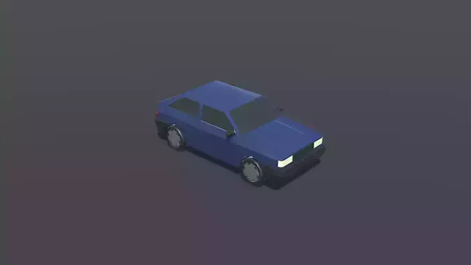 Retro Car Low Poly