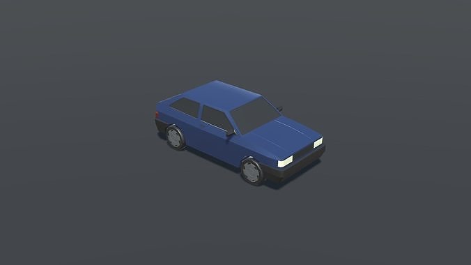 Retro Car Low Poly Low-poly 3D model