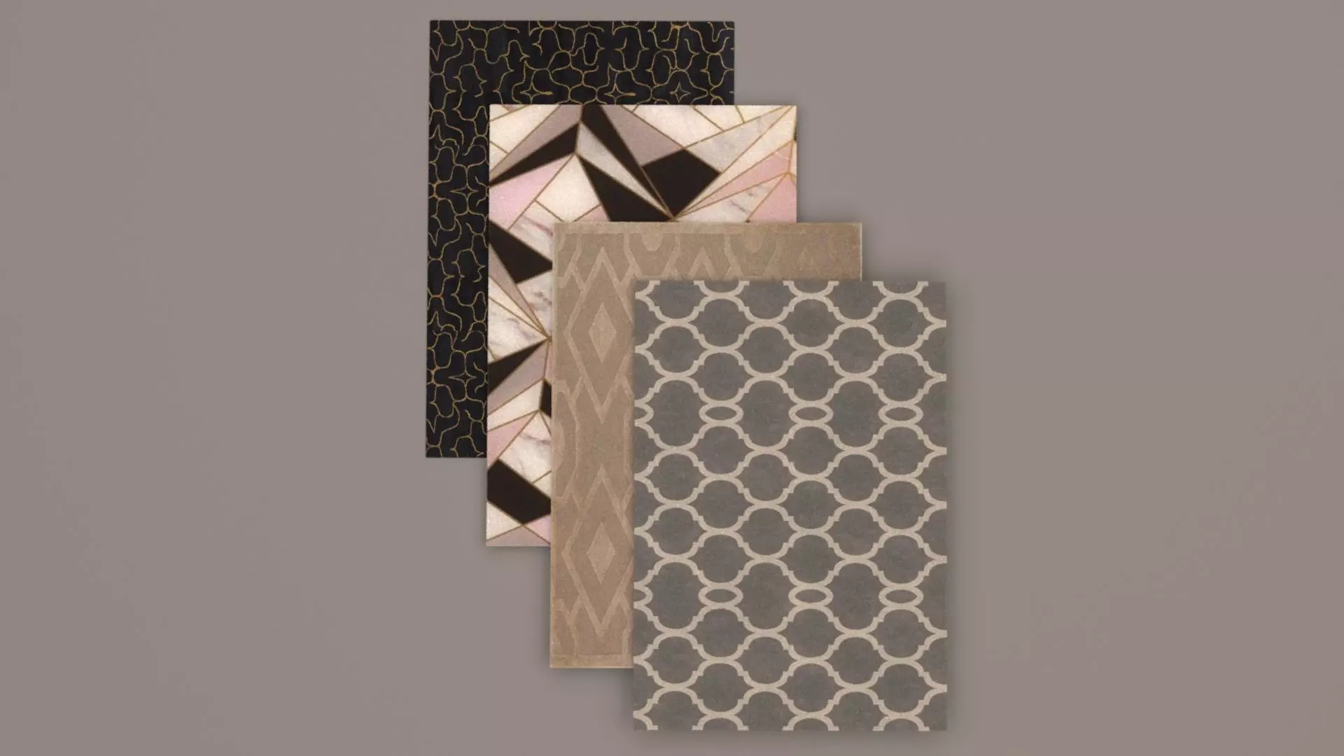 Carpets four different patterns 3D model_0