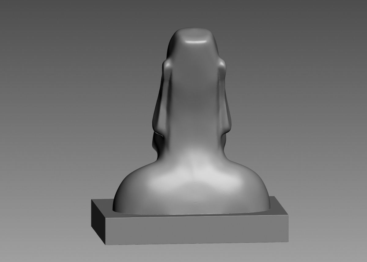 Moai 3d Print Model sculpture of man with beard 3D print model_27