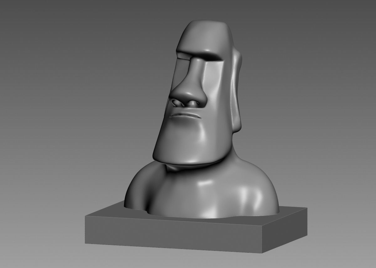 Moai 3d Print Model sculpture of man with beard 3D print model_17