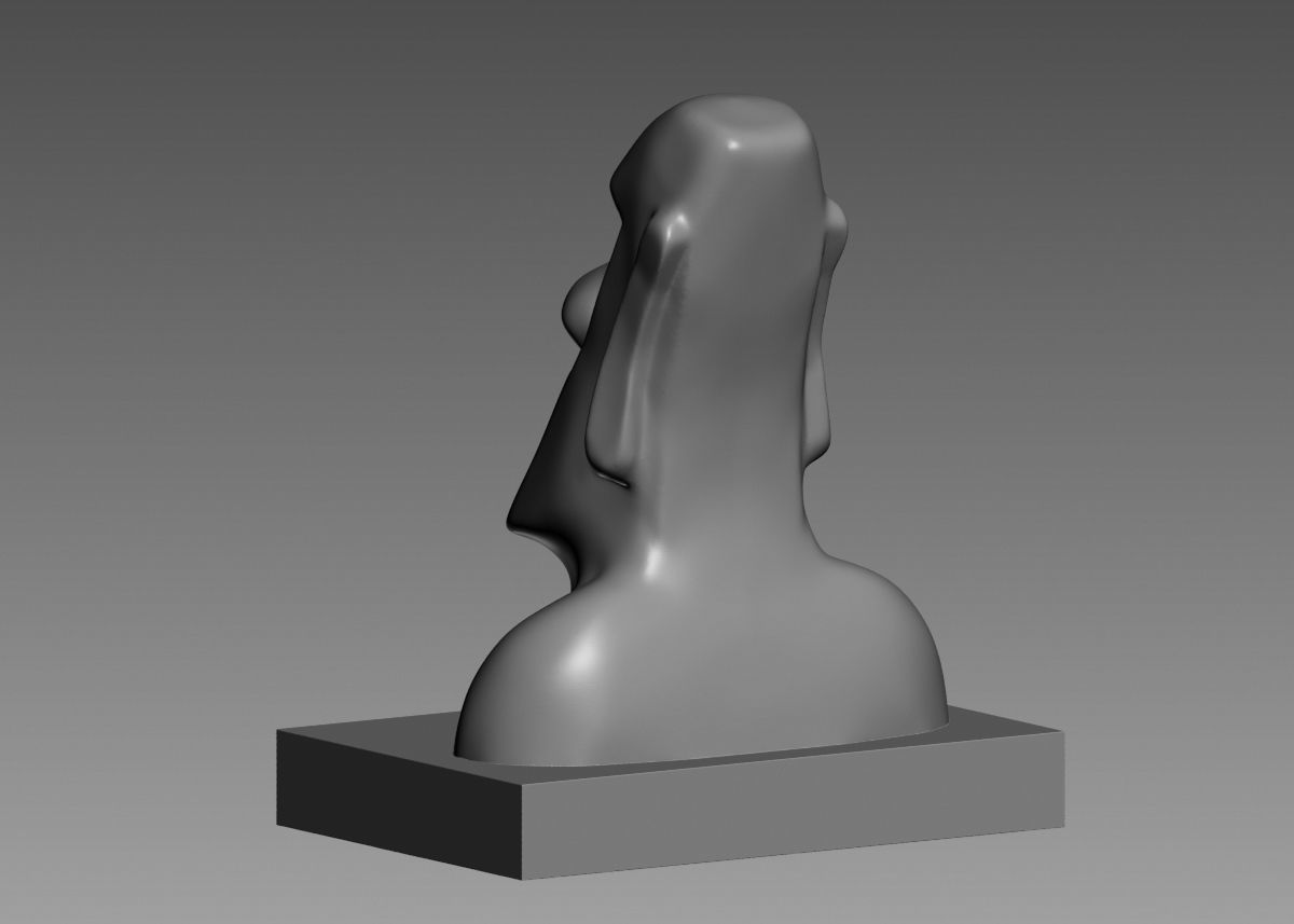 Moai 3d Print Model sculpture of man with beard 3D print model_16