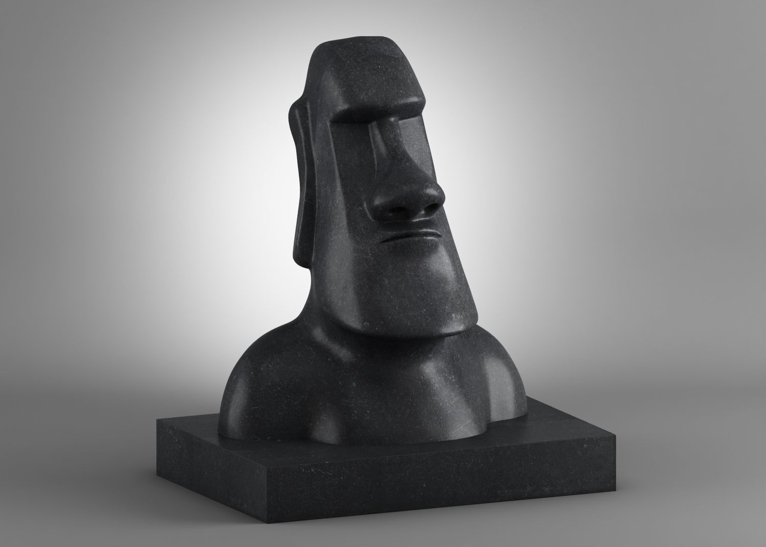 Moai 3d Print Model sculpture of man with beard 3D print model_2