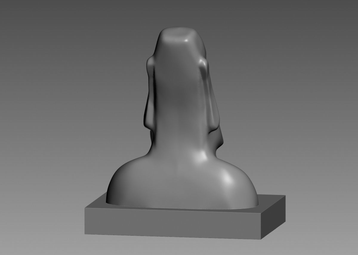Moai 3d Print Model sculpture of man with beard 3D print model_46