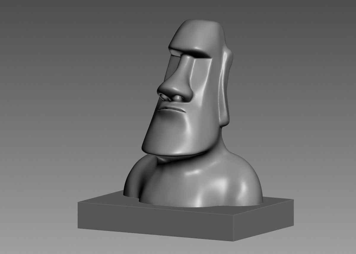 Moai 3d Print Model sculpture of man with beard 3D print model_44