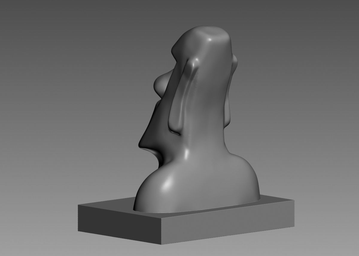 Moai 3d Print Model sculpture of man with beard 3D print model_39
