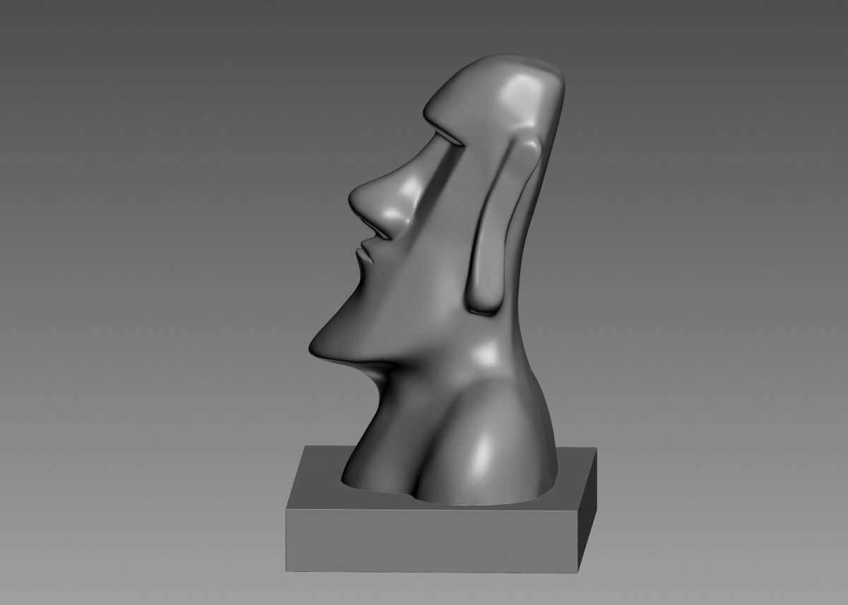 Moai 3d Print Model sculpture of man with beard 3D print model_43