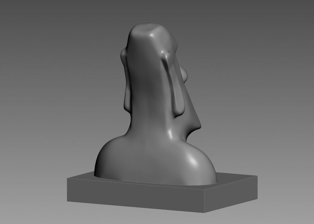 Moai 3d Print Model sculpture of man with beard 3D print model_13
