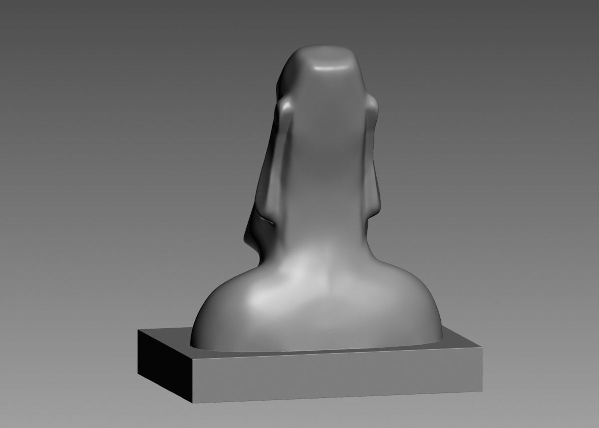 Moai 3d Print Model sculpture of man with beard 3D print model_24