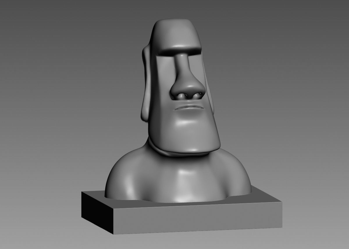 Moai 3d Print Model sculpture of man with beard 3D print model_35