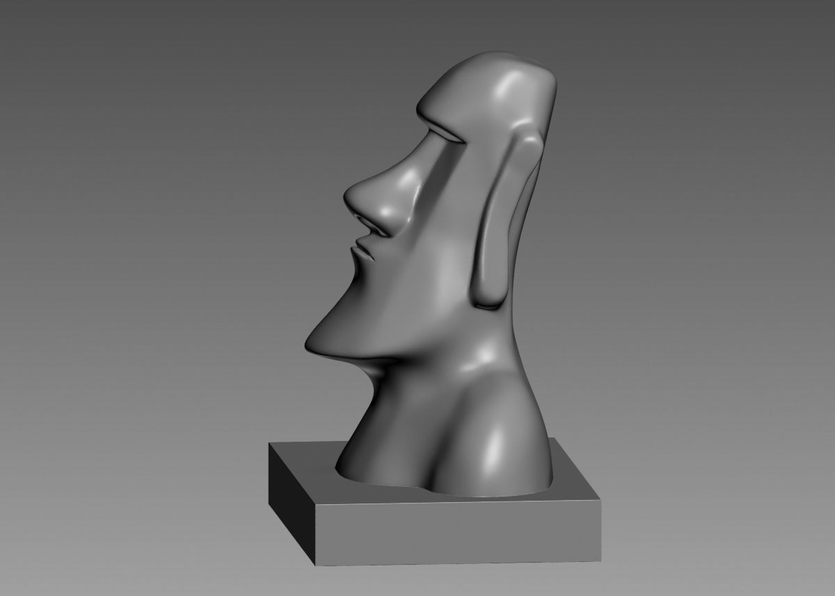 Moai 3d Print Model sculpture of man with beard 3D print model_20