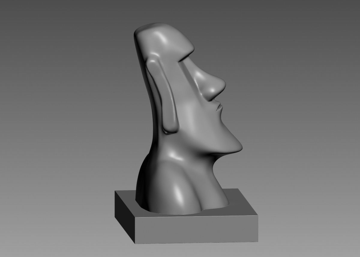 Moai 3d Print Model sculpture of man with beard 3D print model_32