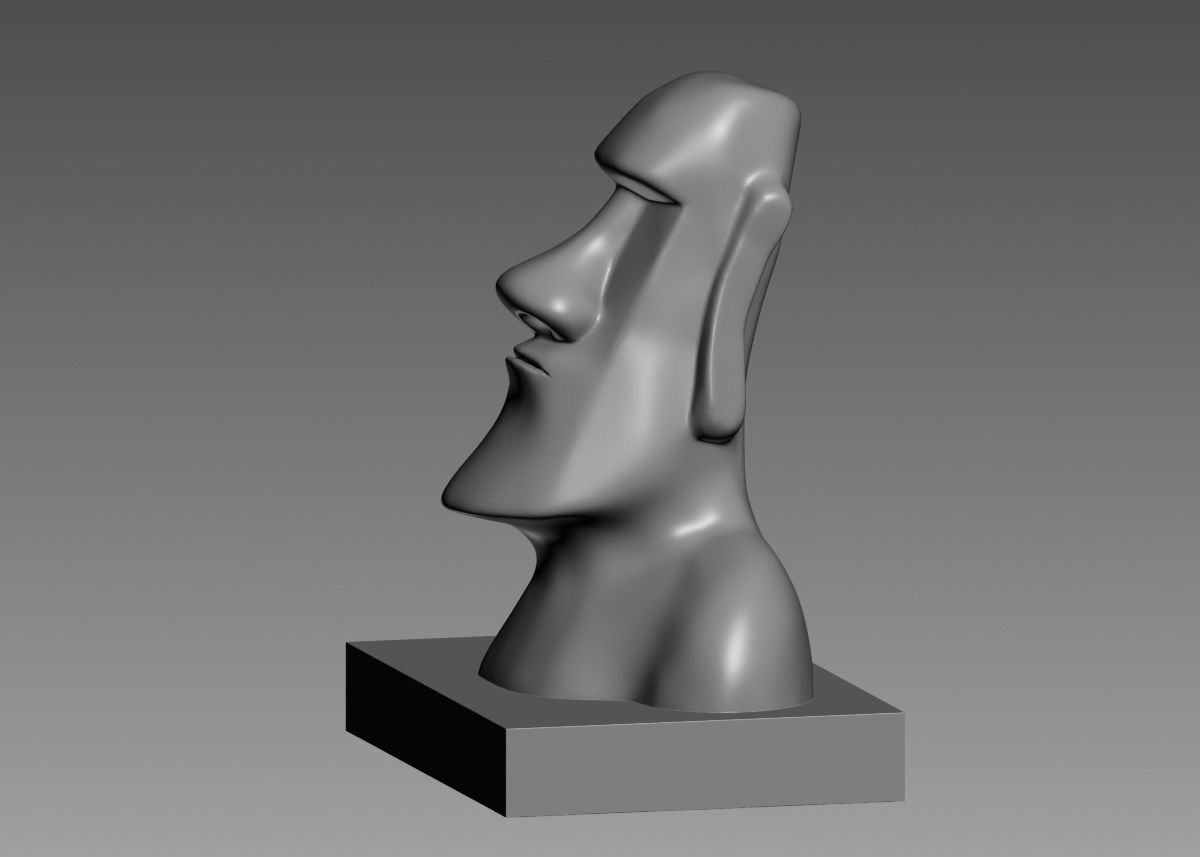 Moai 3d Print Model sculpture of man with beard 3D print model_49