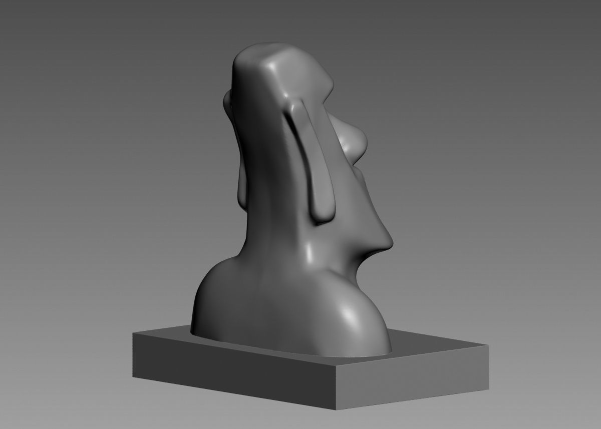 Moai 3d Print Model sculpture of man with beard 3D print model_21