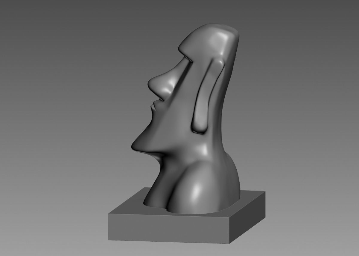 Moai 3d Print Model sculpture of man with beard 3D print model_22