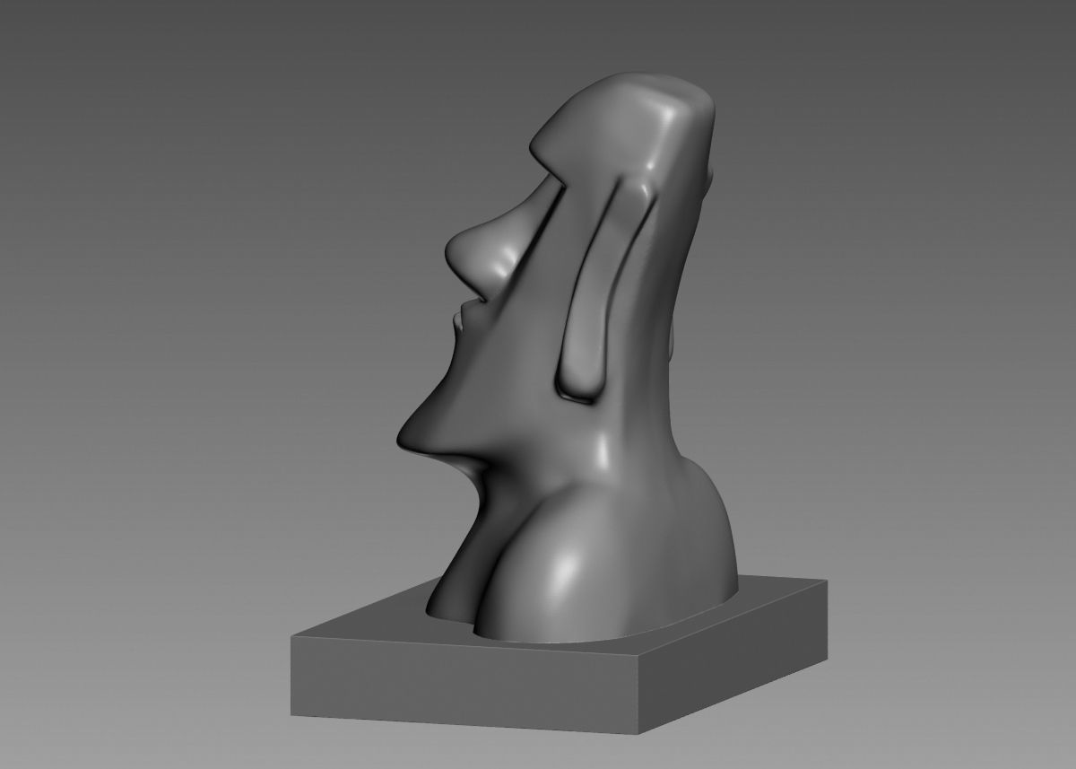 Moai 3d Print Model sculpture of man with beard 3D print model_41